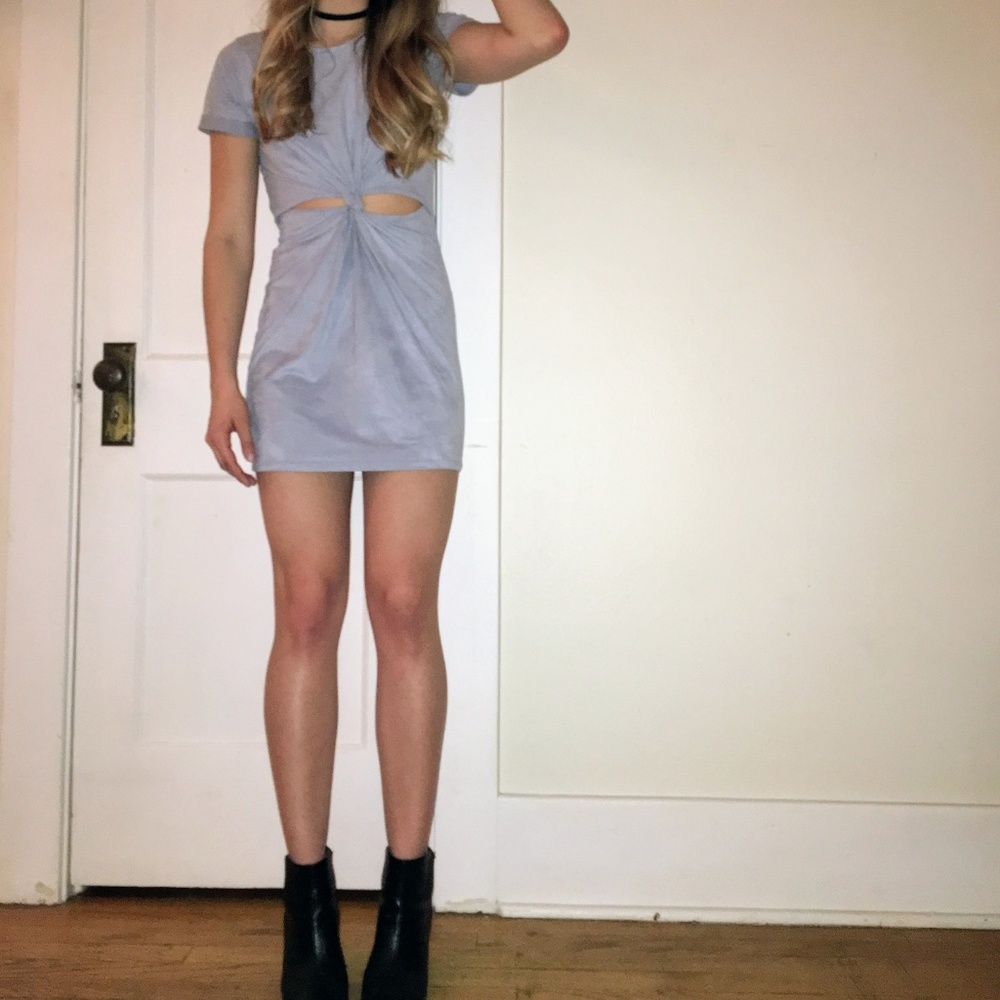 Knot front mini dress